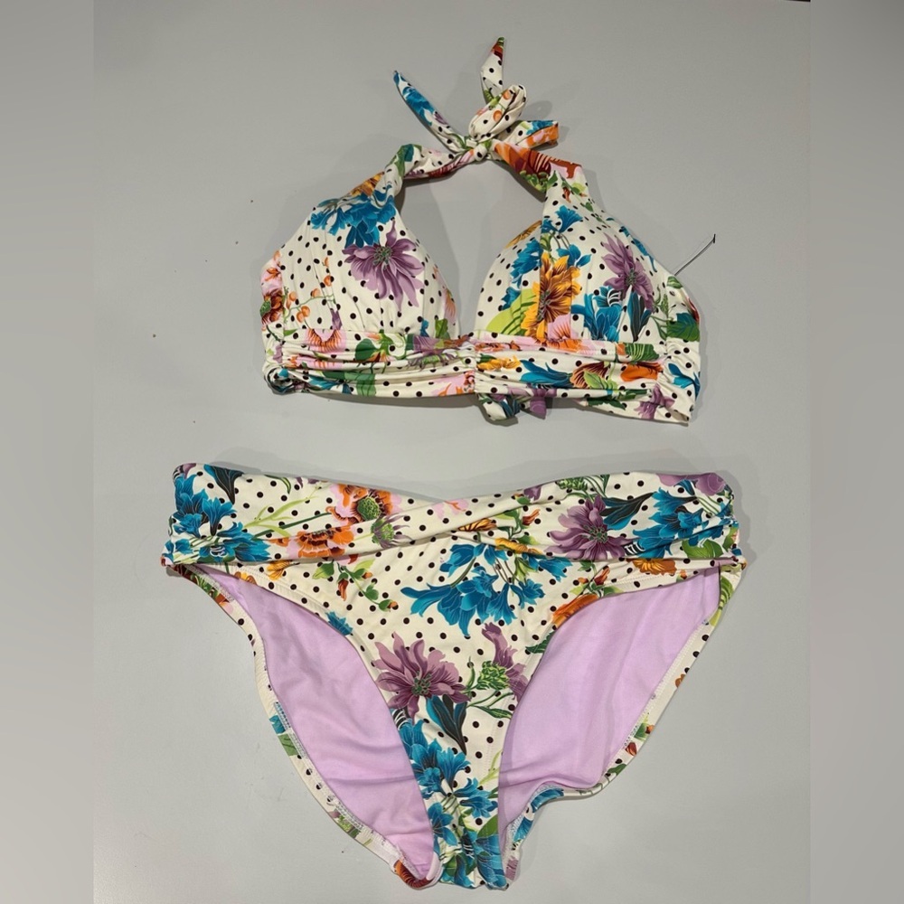 Gibson Latimer Floral Polka Dot Bikini